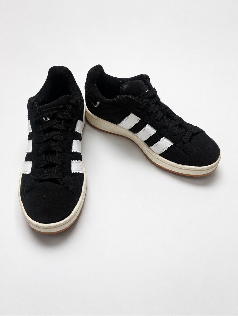 Adidas Campus Black Suede Sneakers White Stripes Women’s 8.5 - Gently Used - Picture 5 of 9